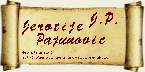 Jerotije Pajunović vizit kartica